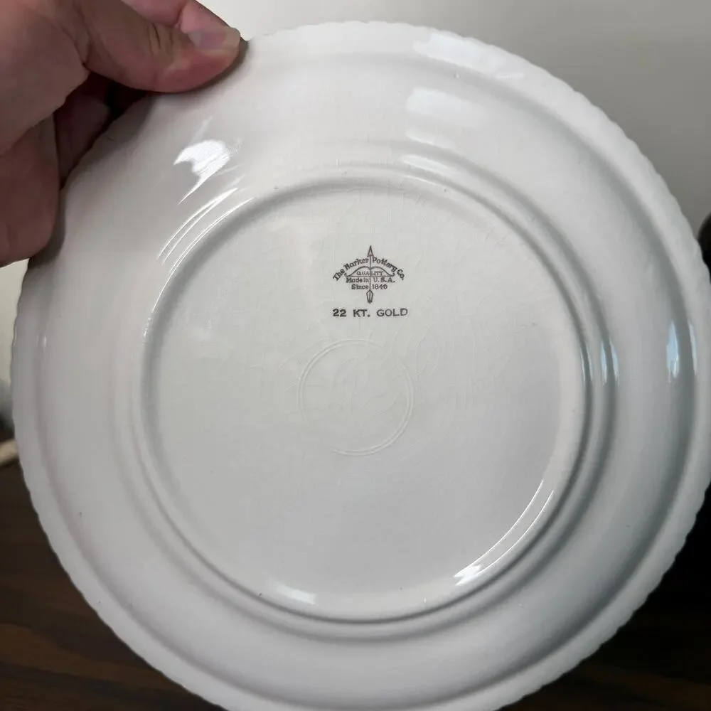 The Harker Pottery 22 Kt Gold Plate, Elegant Dinnerware, Antique Decor Piece